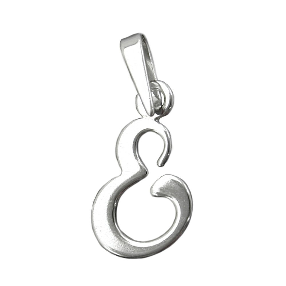 Pendentif initiale E en argent 925/000 sur fond blanc