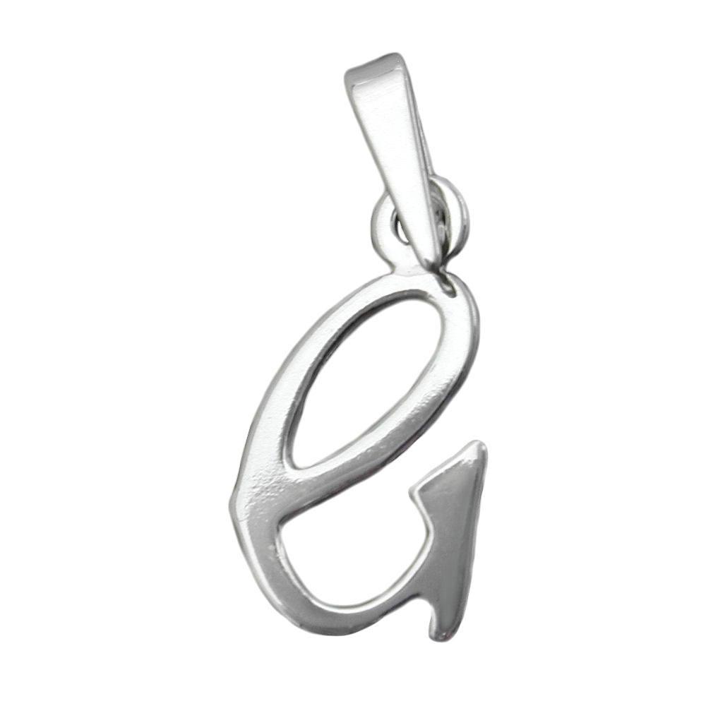 Pendentif initiale G en argent 925 brillant sur fond blanc