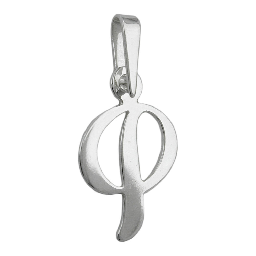 Pendentif initiale argent 925 sur fond blanc