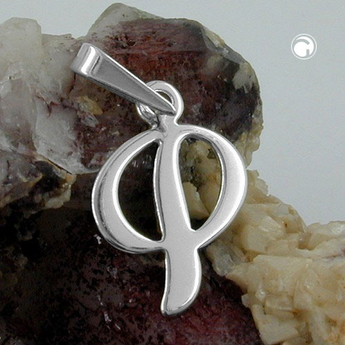 Pendentif lettre en argent sterling vue de face