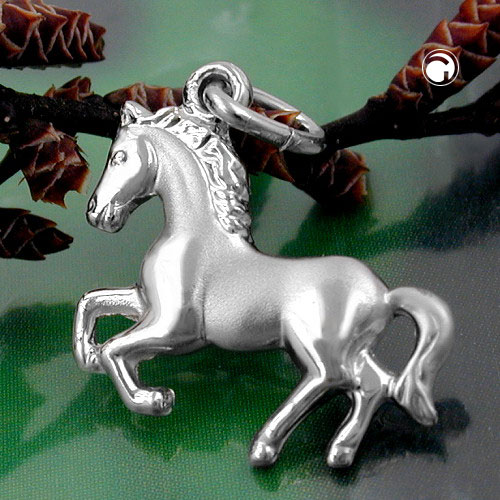 Pendentif cheval argent sterling vue de profil