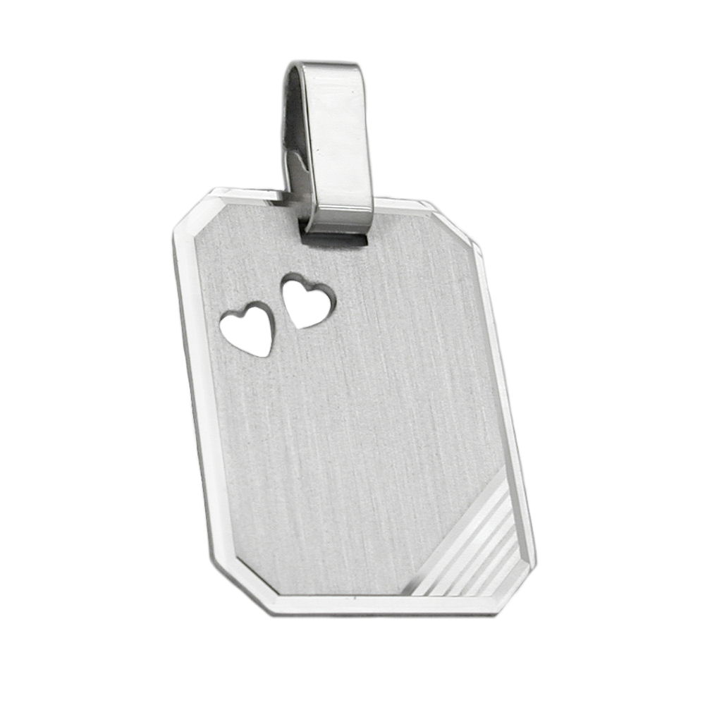 Pendentif argent 925 gravable vue de face