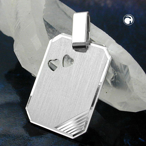 Pendentif argent sterling rhodié avec œillet