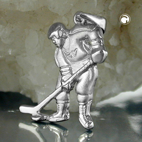 Bijou argent sterling forme hockeyeur vue de face