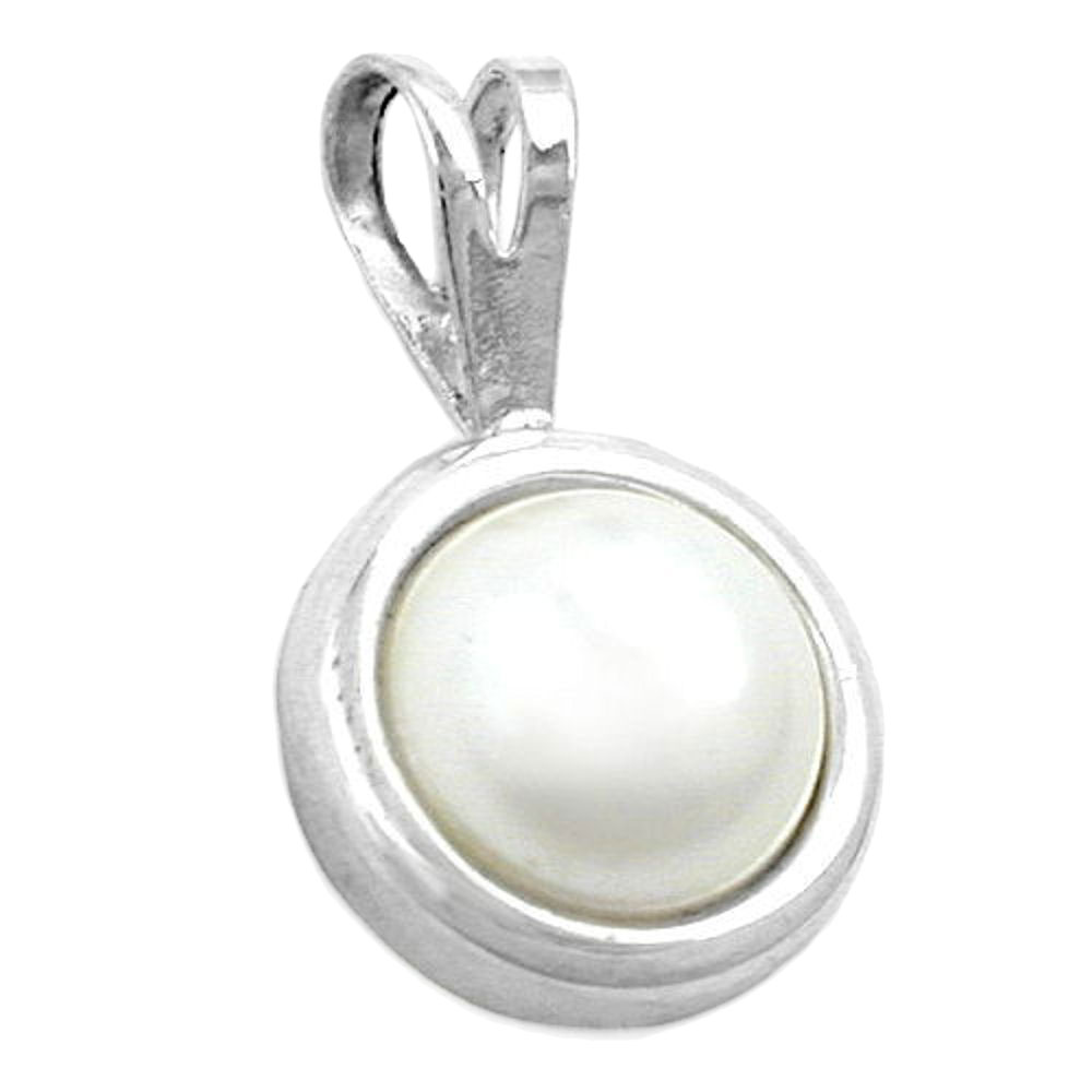 Pendentif argent 925 perle cire vue de face