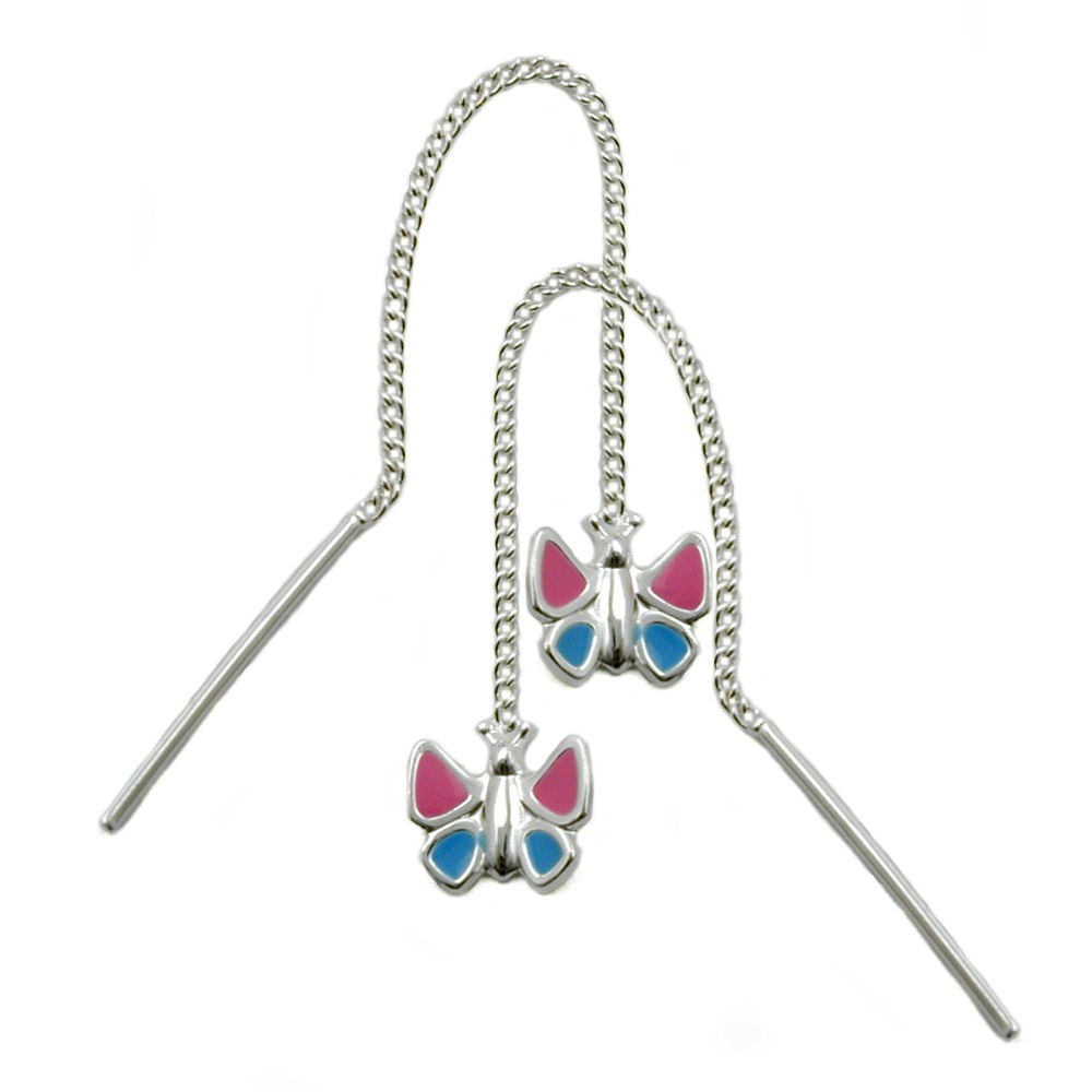 Boucles d'oreilles chaîne argent 925 de face