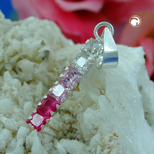 Pendentif argent sterling multicolore zirconias vue détaillée