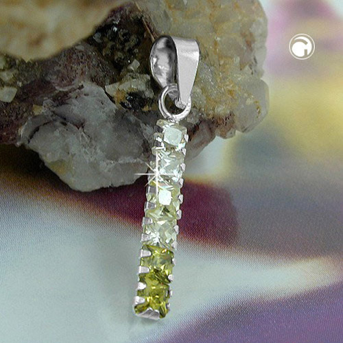 Bijou pendentif argent sterling zirconia olive vue de face
