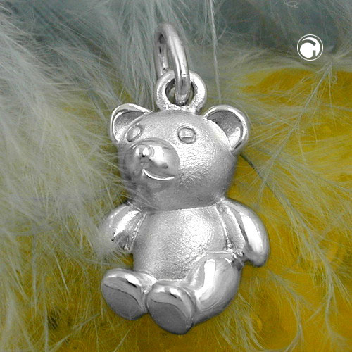 Pendentif argent ours 925 vue de profil