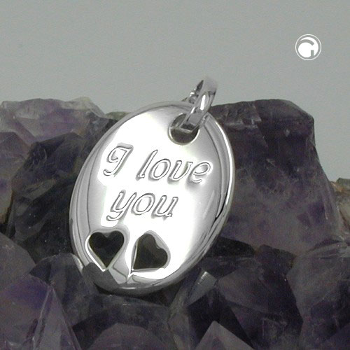 Bijou argent sterling romantique pendentif message amour