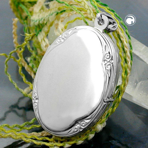 Pendentif médaillon en argent sterling de style antique