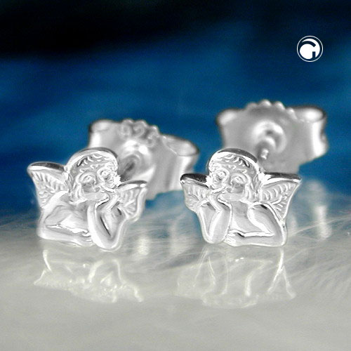 Paire de boucles d'oreilles ange en argent sterling