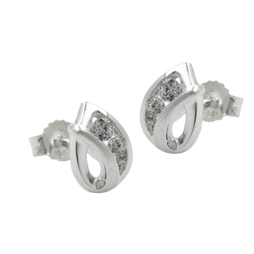 Boucles d'oreilles argent 925 avec zirconium
