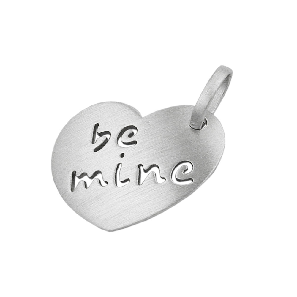 Pendentif argent 925 en forme de cœur avec inscription Be Mine