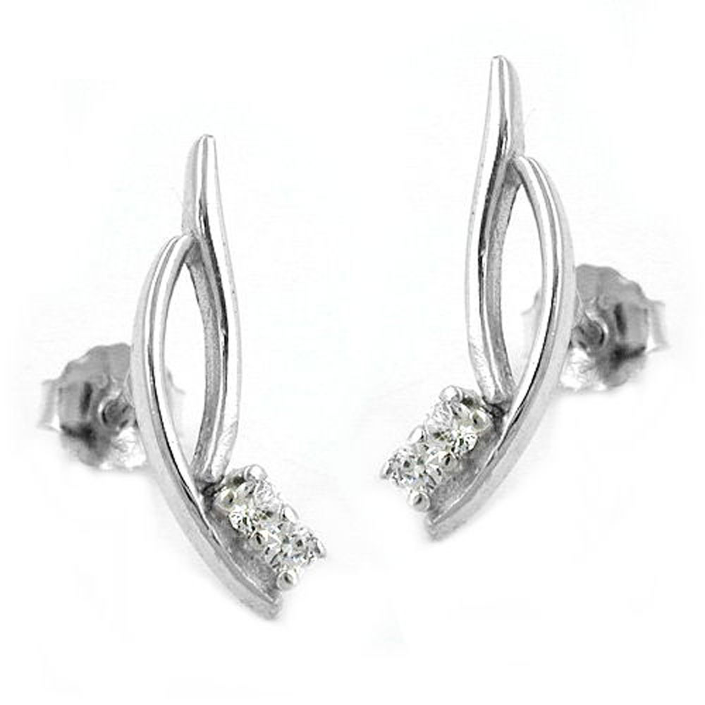 Boucles d'oreilles argent 925 avec zirconium blanc