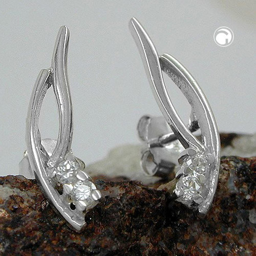 Puces d'oreilles argent sterling zirconium design glamour