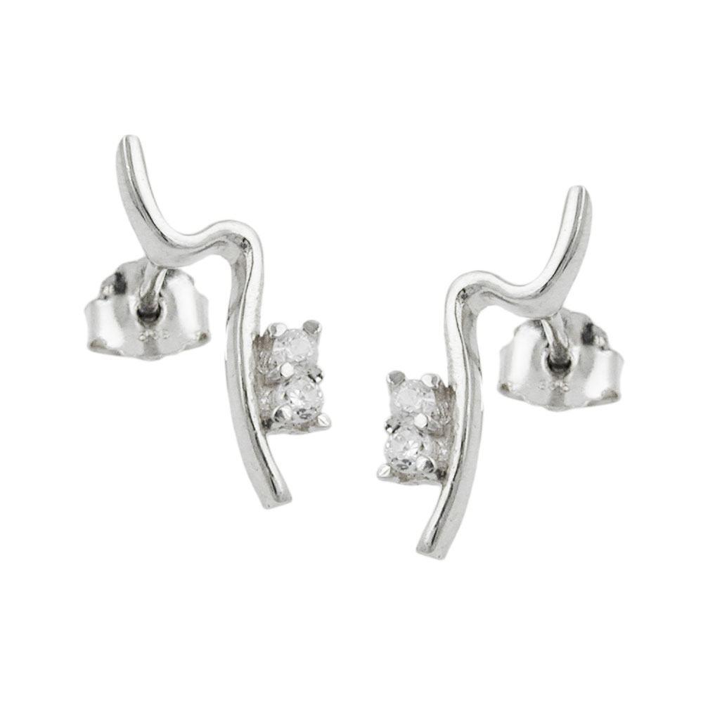 Boucles d'oreilles argent 925 zirconium blanc dormeuses