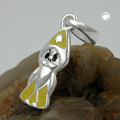 Bijou argent sterling pendentif sorcier original