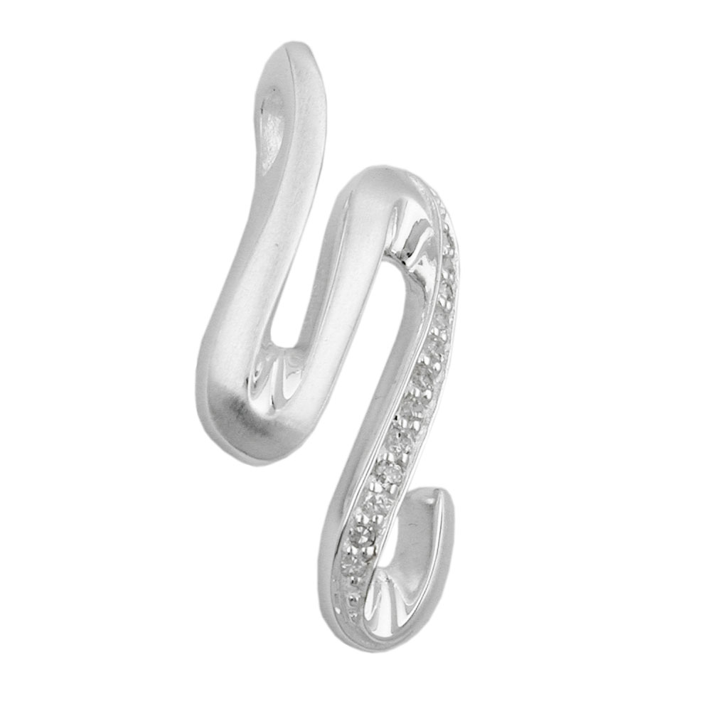 Pendentif argent 925 avec zirconias blancs sur fond clair