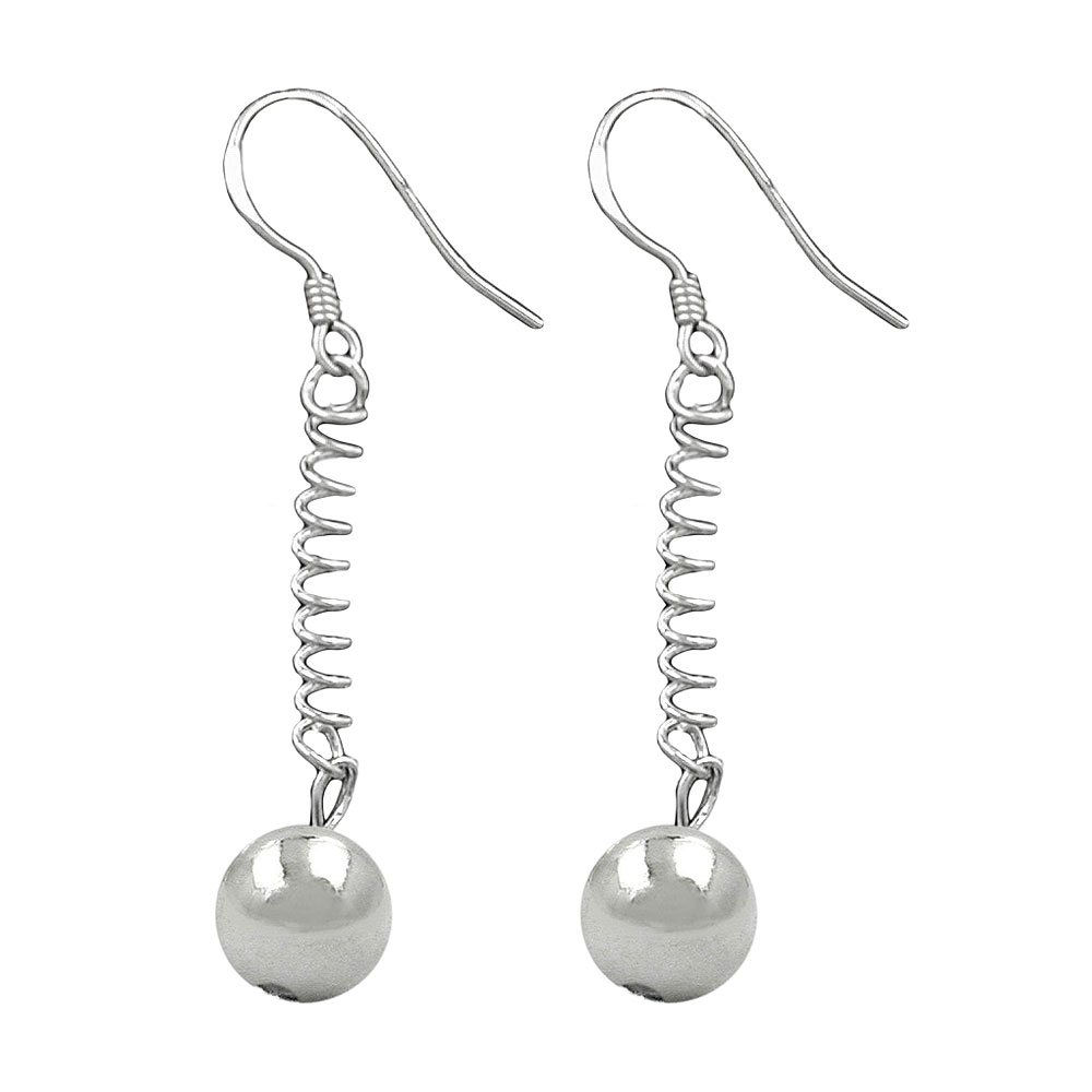 Boucles d'oreilles argent 925 plume et perle rhodiées