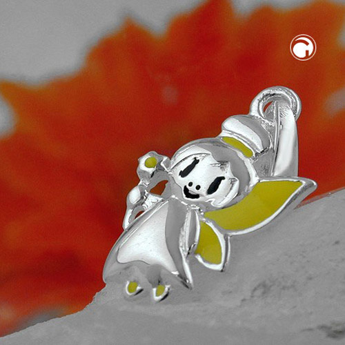 Bijou enfant pendentif lutin argent sterling laqué