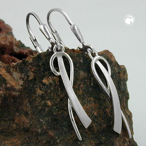 Créoles argent sterling 925 fermoir pompe vue de profil