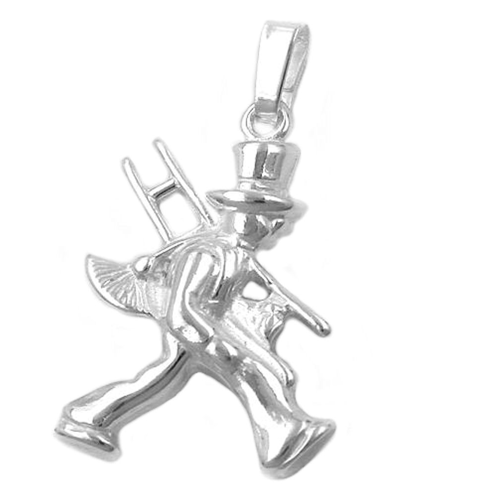 Pendentif argent 925 ramoneur porte-bonheur