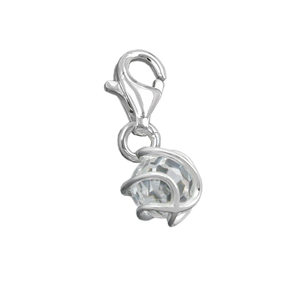 Pendentif argent 925 avec zirconium cubique blanc