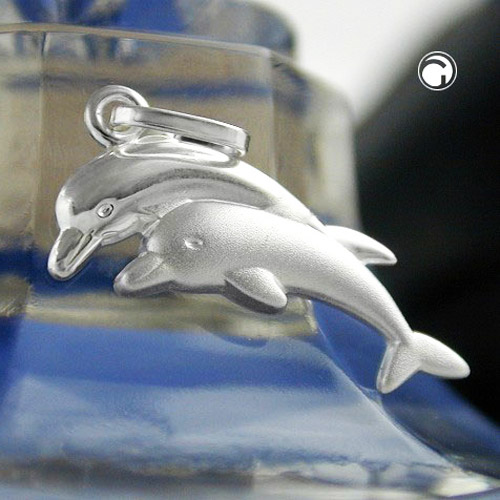 Dauphin argent sterling pendentif vue de profil