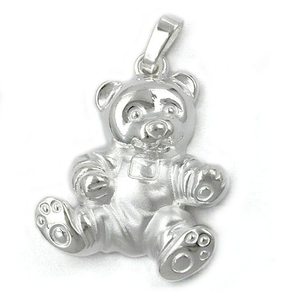 Pendentif argent 925 en forme d'ourson, vue de face