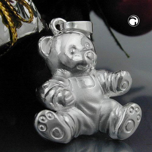 Pendentif argent sterling ourson, détail du pendentif