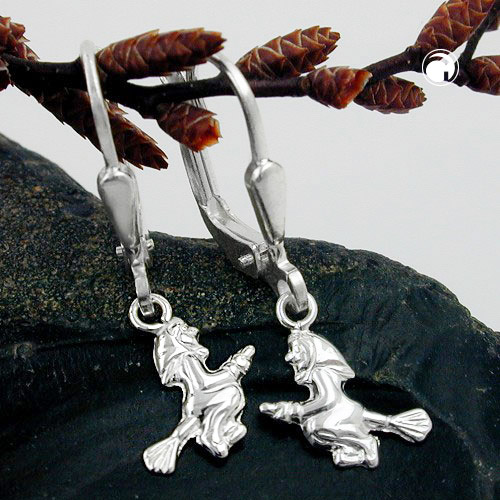 Paire de boucles d'oreilles sorcière argent sterling