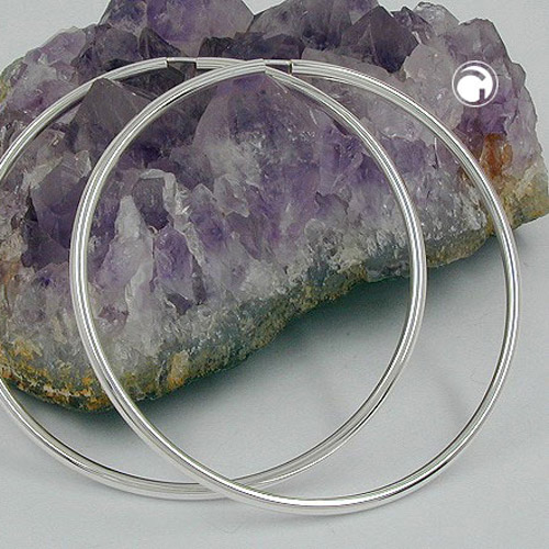Créoles argent sterling 70 mm vue détaillée