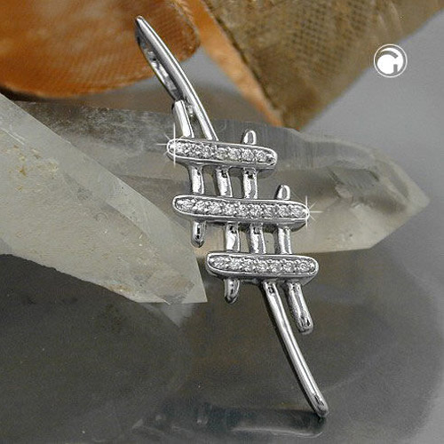 Pendentif argent sterling zirconias, détail des pierres