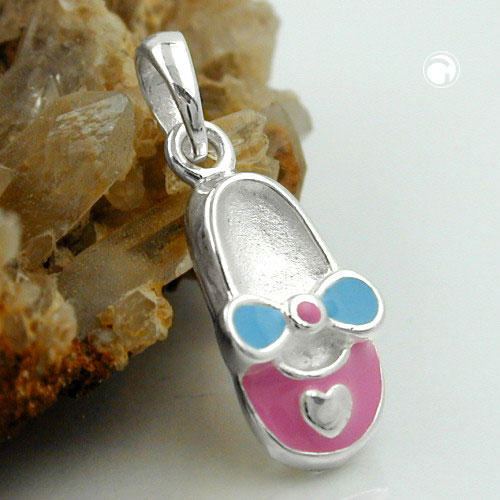 Bijou argent sterling pendentif mule vue de côté couleurs pastel