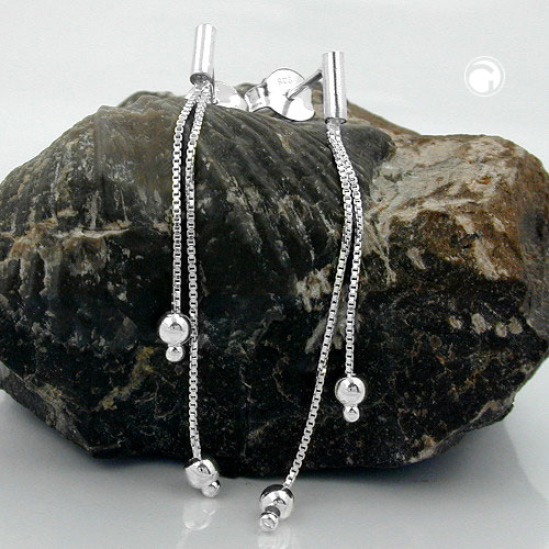 Paire de boucles d'oreilles argent sterling à chaînes longues