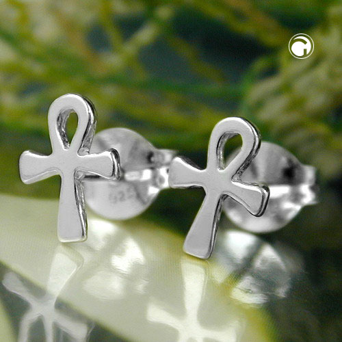 Boucles d'oreilles femme ankh en argent sterling
