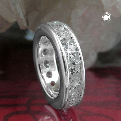 Bague en argent sterling ornée d'une zircone pour baptême