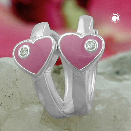 Créoles argent sterling forme cœur vue de face