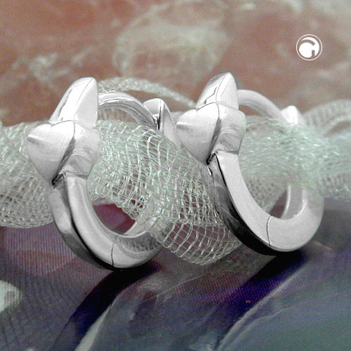 Paire de boucles d'oreilles argent sterling cœur design