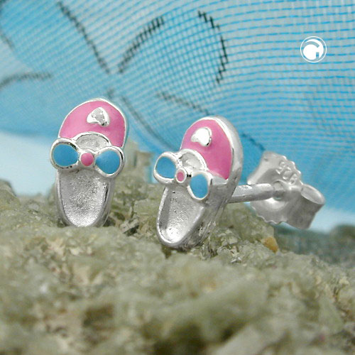 Paire de boucles d'oreilles argent sterling mule vue de face