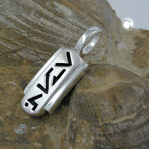 Pendentif argent sterling design brillant et mat