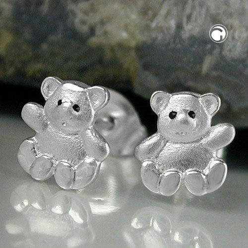Paire de puces d'oreilles argent ourson