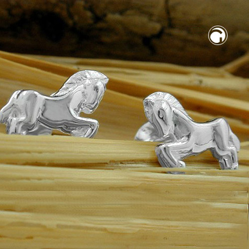 Dormeuses argent sterling cheval brillant