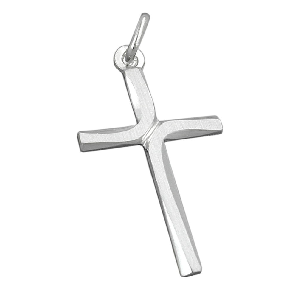 Pendentif croix argent 925 mat taille diamant