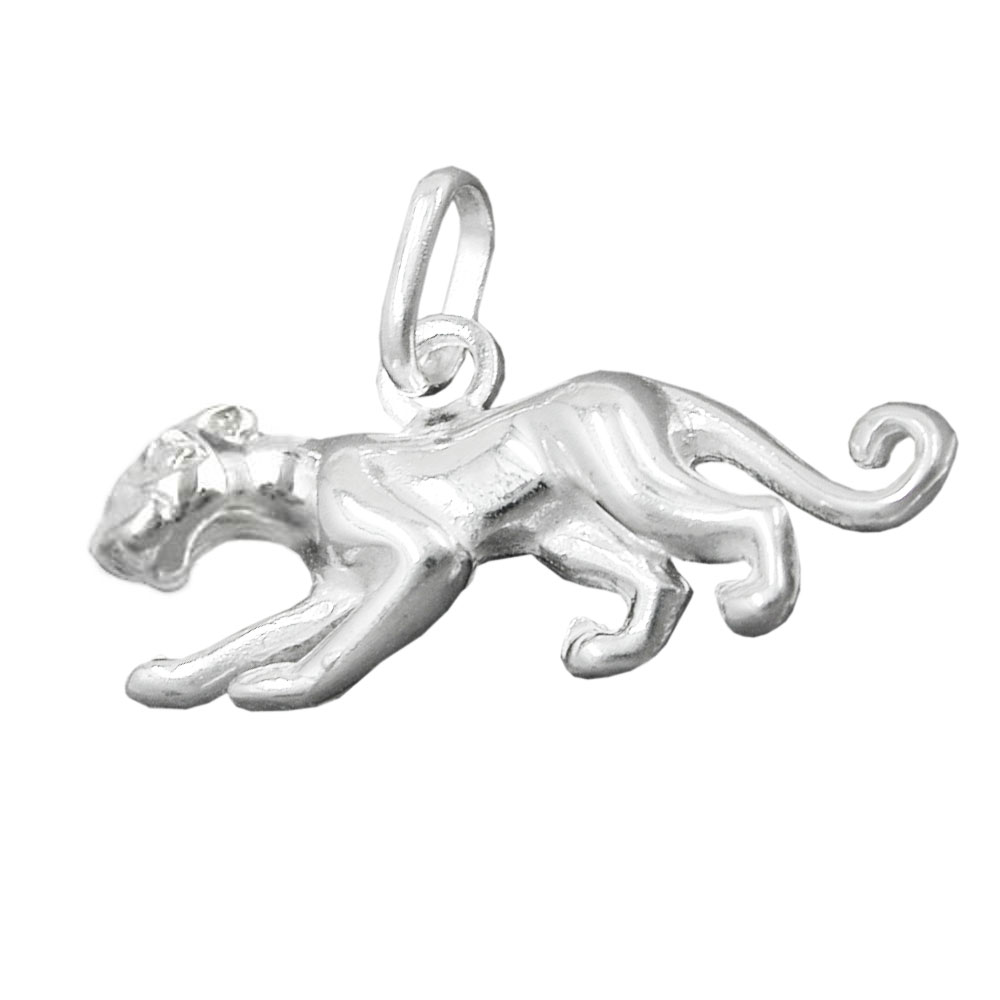 Pendentif argent 925 jaguar vue de face