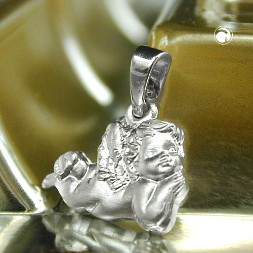 Bijou argent sterling petit ange allongé vue de profil