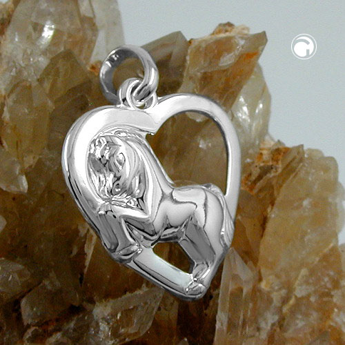 Bijou argent sterling forme cœur avec cheval