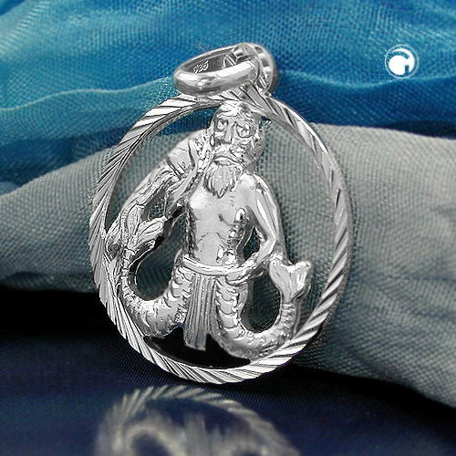 Bijou zodiacal argent Verseau, pendentif astrologie