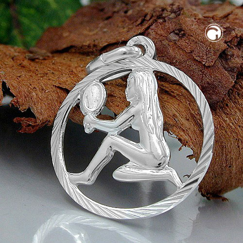 Bijou argent sterling vierge encadré diamanté